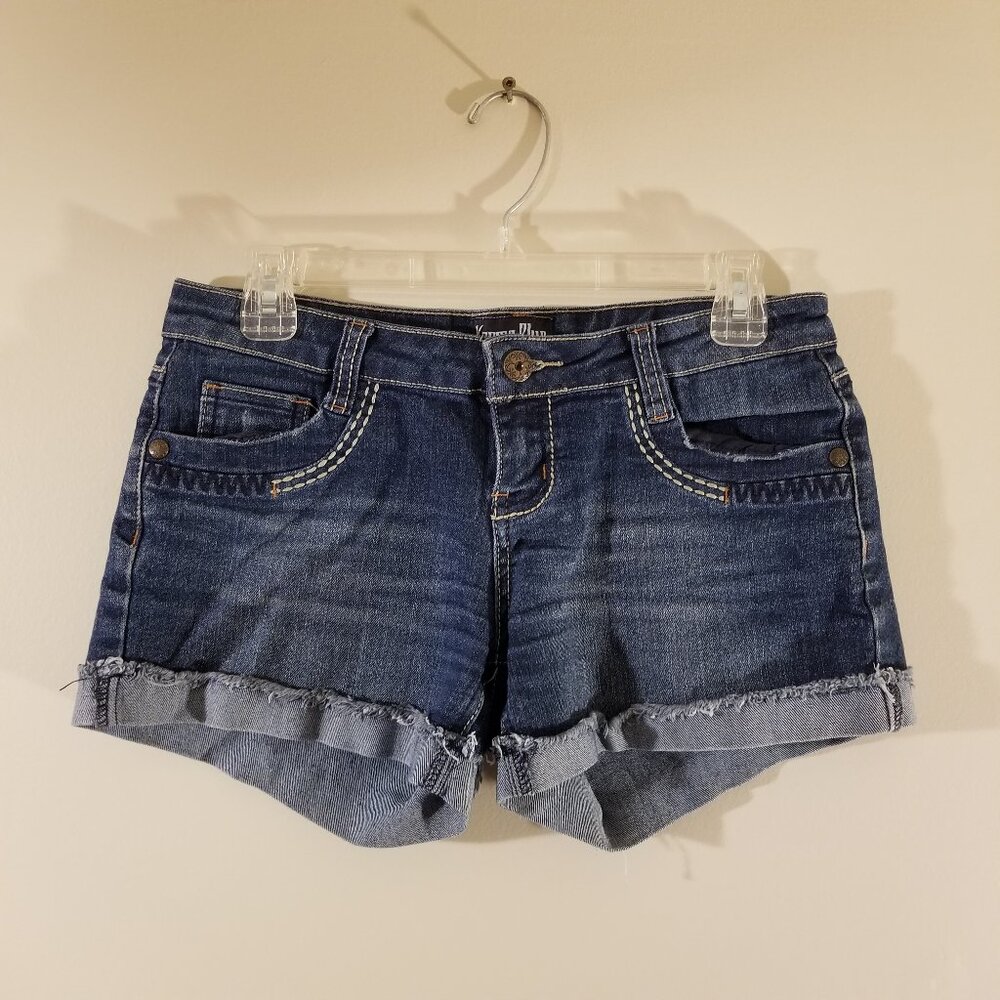 Karma Blue Low Rise Jean Shorts
